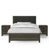 Livorn 3-Piece Gray Wood Bedroom Set - Full + 2 Nightstands