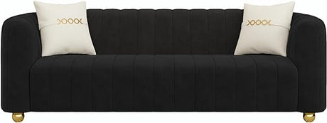 83'' Luxury Velvet Sofa Couch for 3 Person Fashion Couch with 2 Pillows