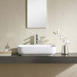 Rectangular Thin Edge Vessel Sink Vitreous China W/O Overflow