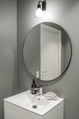 - 80 cm Frameless Mirror Polished Edge, Gives a Special Touch to Your Bathroom or Bedroom,