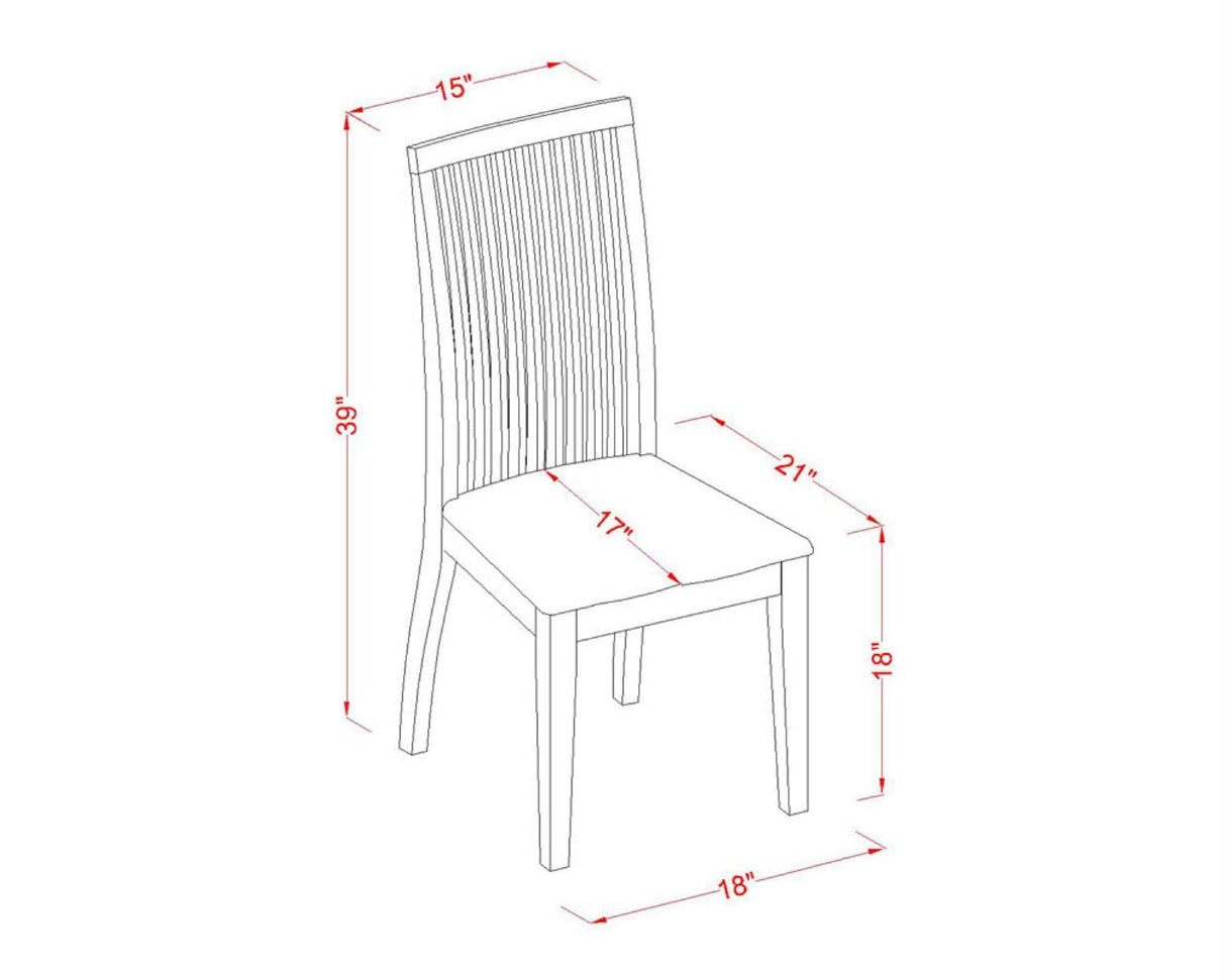 Oxford 3 Piece Modern Set Contains a Square Wooden Table and 2 Dining Room Chairs