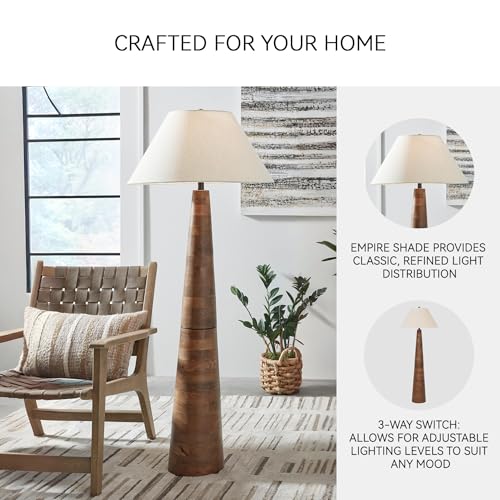 Danset Contemporary Wood Floor Lamp with 3-Way Switch