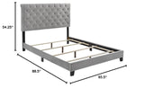 Warner Queen Upholstered Bed Grey