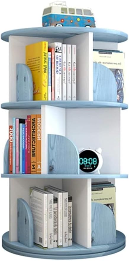 Corner Standing Bookshelf Bookcases Rotating Bookshelf Picture Book Stand Floor Shelf