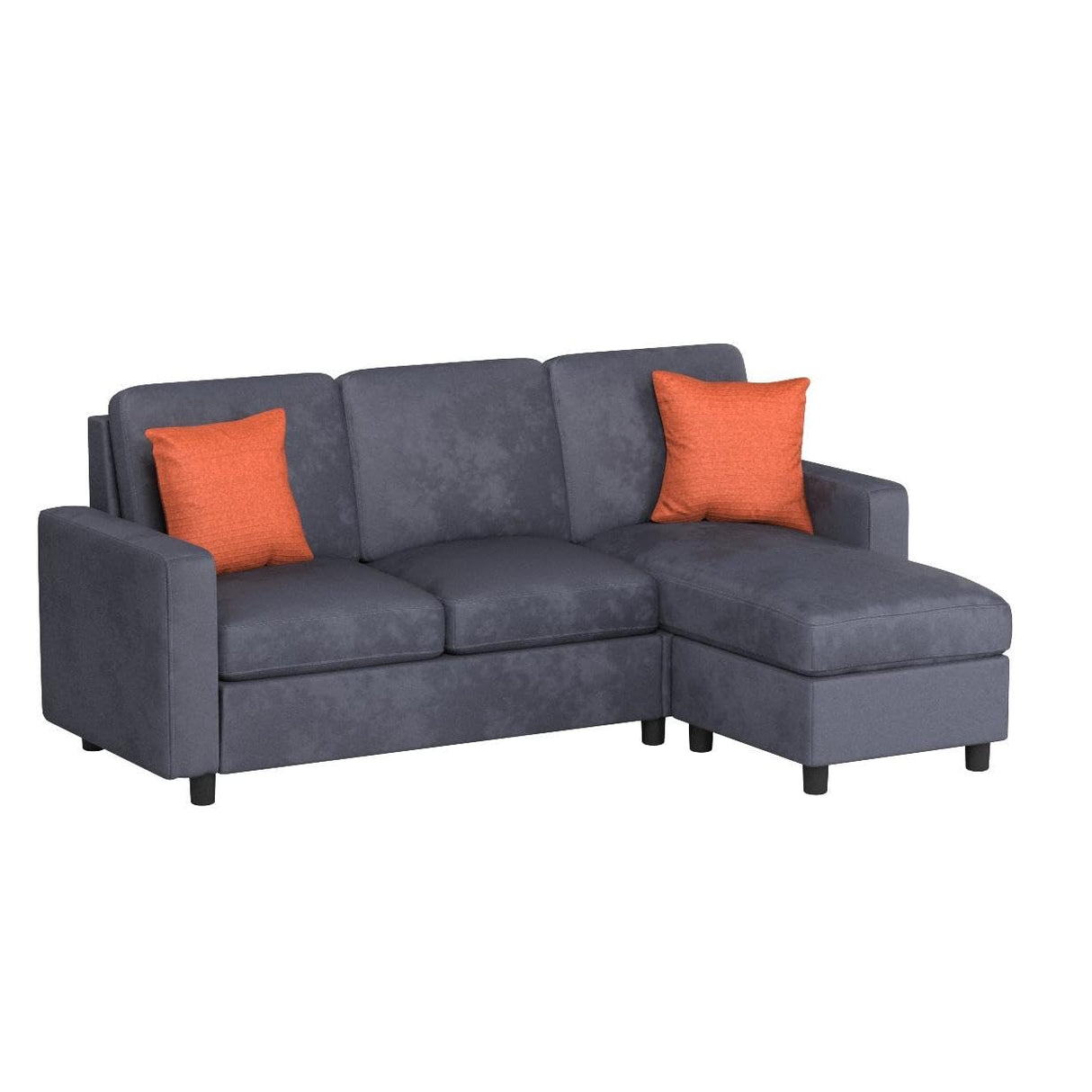 Upholstered Sectional Sofa for Home, Apartment, Dorm, Bonus Room, Compact Spaces