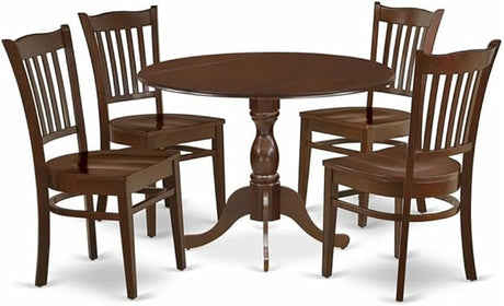 DMGR5-MAH-W 5 Piece Dining Room Table Set Includes a Round Kitchen