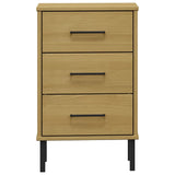 Industrial Bedside Cabinet in Brown | Free-Standing Side Cabinet | Rectangular