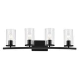 Crosby 31.25" 4-Light Vanity Light with Clear Glass in Black, for Bathroom