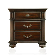Transitional 3 Drawer Wooden Bedside Nightstand
