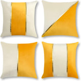 Throw Pillow Cover 18x18 Inches Velvet Decorative Pillow Covers Gold Striped