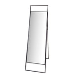 Black 20x65 Modern Metal Framed Full Length Free Standing Mirror with Easel, 20" x 65"