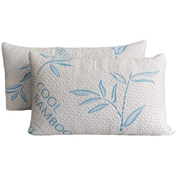 Queen Size 2 Pack Rayon Made from Bamboo Pillows for Sleeping