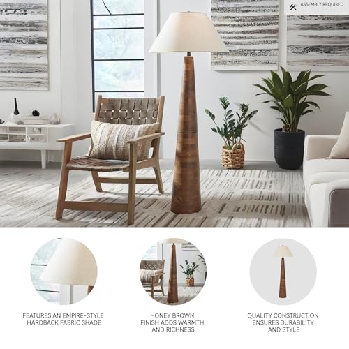 Danset Contemporary Wood Floor Lamp with 3-Way Switch