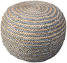 Boho Beauty Braided Pouf Ottoman, 14" x 20", Multicolor