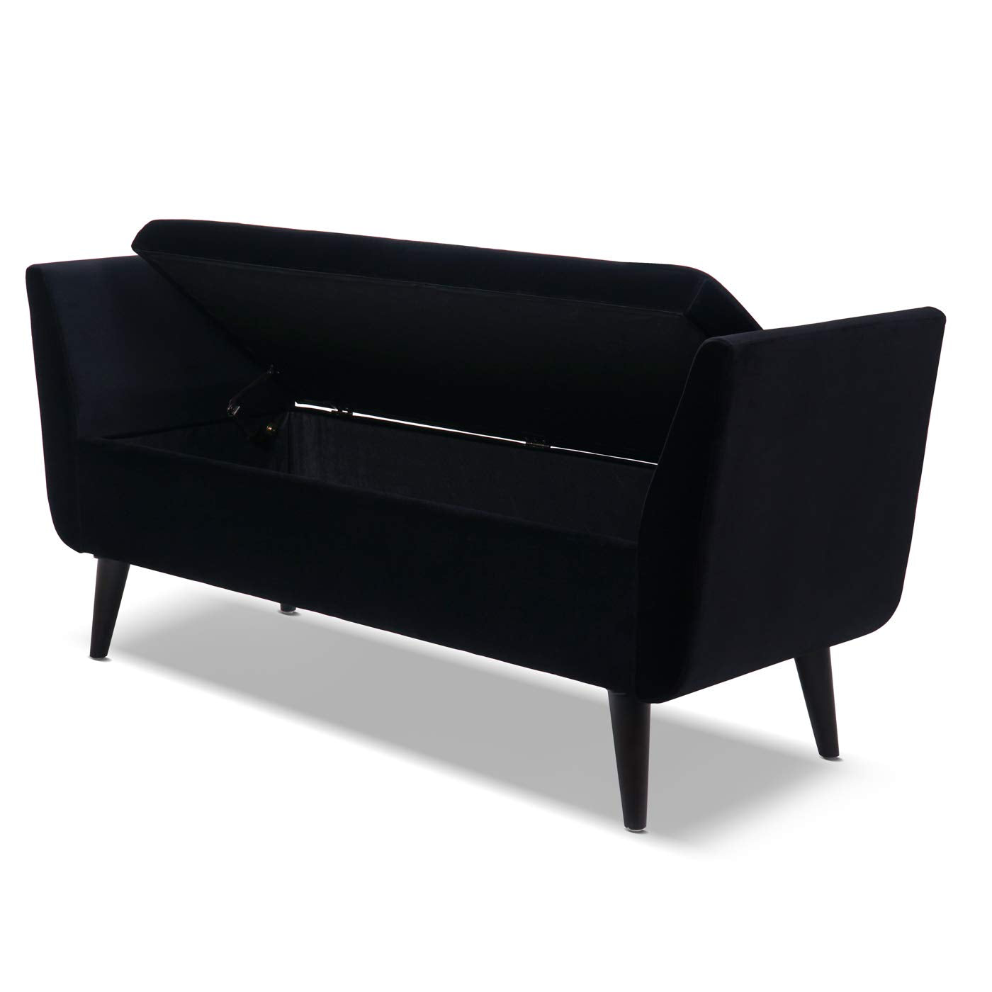 Duff 60" Mid-Century Modern Upholstered Entryway Storage Bench