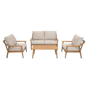 Genova 4-Piece Aluminum Conversation Set, All-Weather Outdoor Furniture for Patio