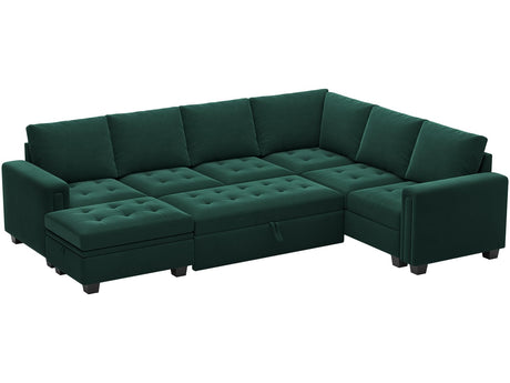 Modular Sectional Sleeper Sofa with Pull Out Bed U Shaped Sectional Sofa Couch