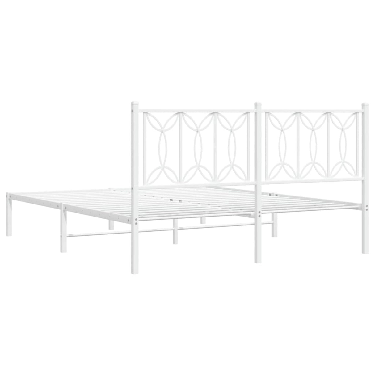 Tidyard Metal Bed Frame Without Mattress with Headboard White 59.1 x 78.7 Inch Platform Bed Frame, Easy Assembly Mattress Foundation for Bedroom Dorm Guest Room Style K