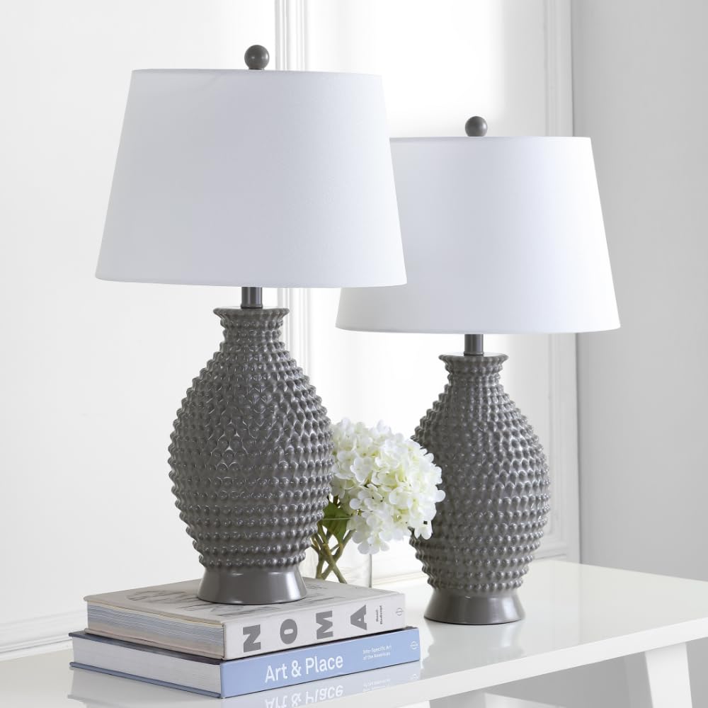 Rosten Grey Textured Table Lamp Set of 2 - 27 Inch