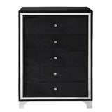 Monica Velvet Upholstered 5 Drawer Chest Dresser