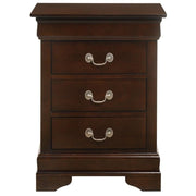 Louis Phillipe 3 Drawer Nightstand in Cappuccino