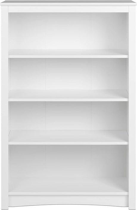 Sonoma Tall 6-Tier Bookcase 80"H with 2 Adjustable Shelves, White Storage Cabinet, Modern Display Cabinet, Bookshelf with Storage Shelves for Home Office, Living Room, Bedroom Organizer