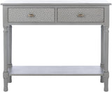 Safavieh Home Collection Halton Distressed Grey 2-Drawer Bottom Shelf Console Table CNS5718D, 0