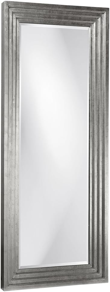 Nickel Tall Delano Mirror, Large Self Standing Full Length Rectangular