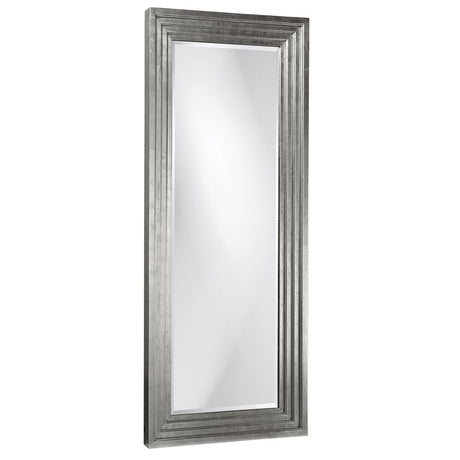 Nickel Tall Delano Mirror, Large Self Standing Full Length Rectangular