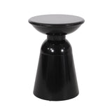 Metal End Table-Large for Living Room (Navy Blue) (15"x21", Black)