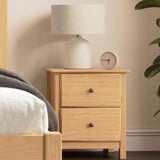 Shaker 2-Drawer Bedside Nightstand, Solid Wood with Cherry Finish