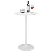 Round Cocktail Bar Table with Metal Base, Tall Bistro Pub Table, Counter Bar Height Table
