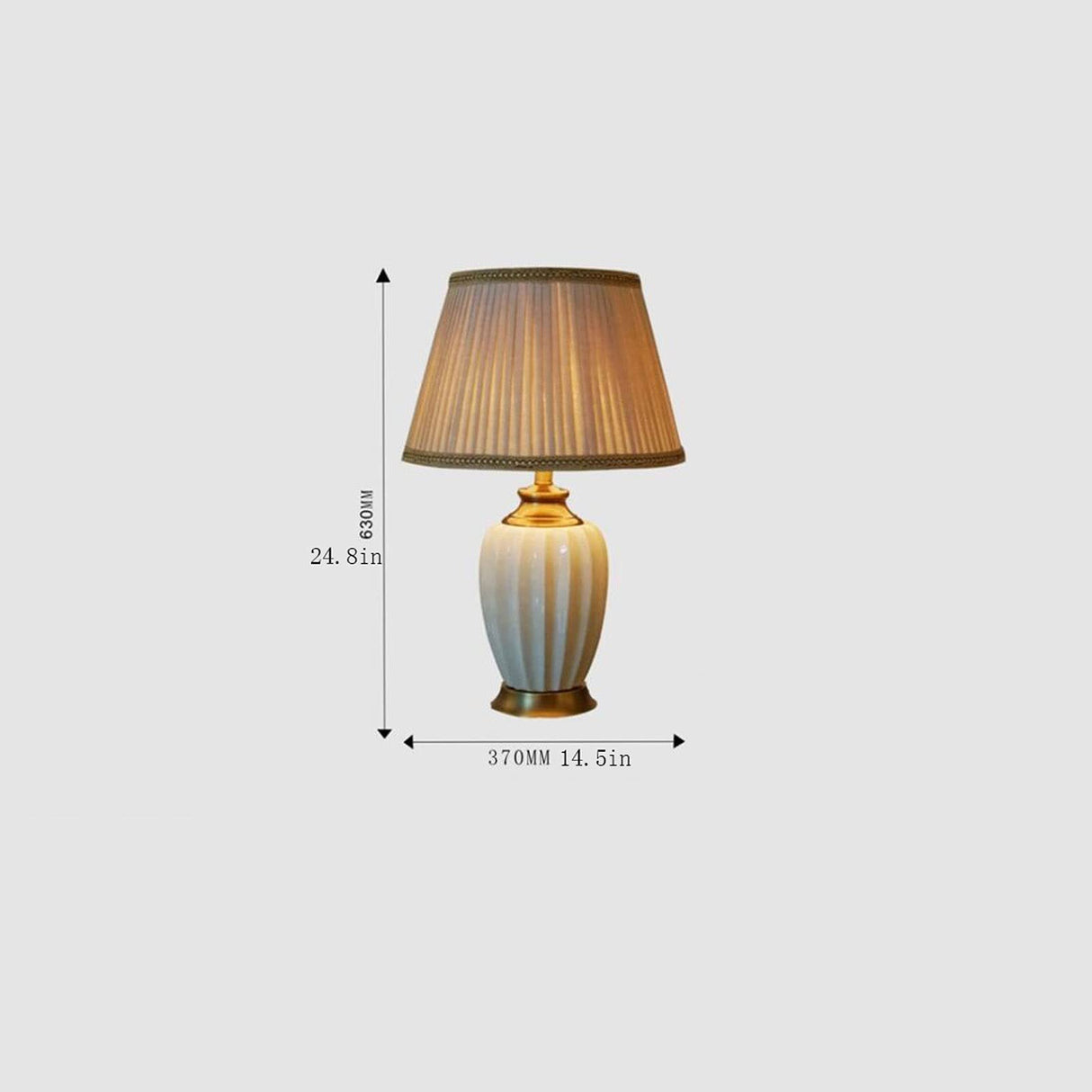Desk Lamp Modern Table Lamp Ceramic Table Lamp with Fabric Shade for Living Room，