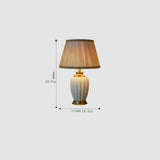 Desk Lamp Modern Table Lamp Ceramic Table Lamp with Fabric Shade for Living Room，