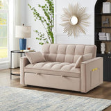 Lounge Sleeper Sofa, 4 in1 Loveseat Sofa Bed with Storage Pockets