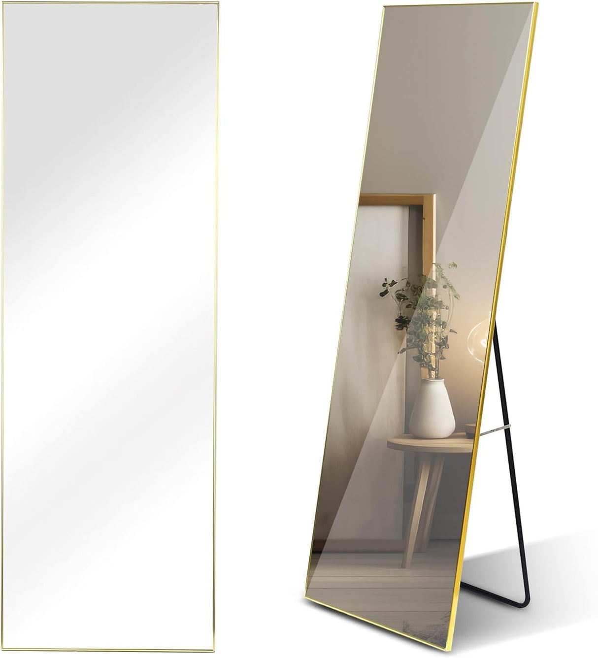 Full Length Mirror, Floor Mirror with Stand,Wall-Mounted Dressing Mirror