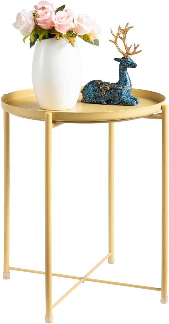 Tray Metal End Table, Sofa Table Small Round Side Tables