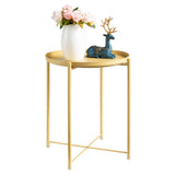 Tray Metal End Table, Sofa Table Small Round Side Tables