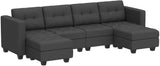 Reversible Storage Modular U-Shape Sectional Sofa Couch with Double Chaises Modular