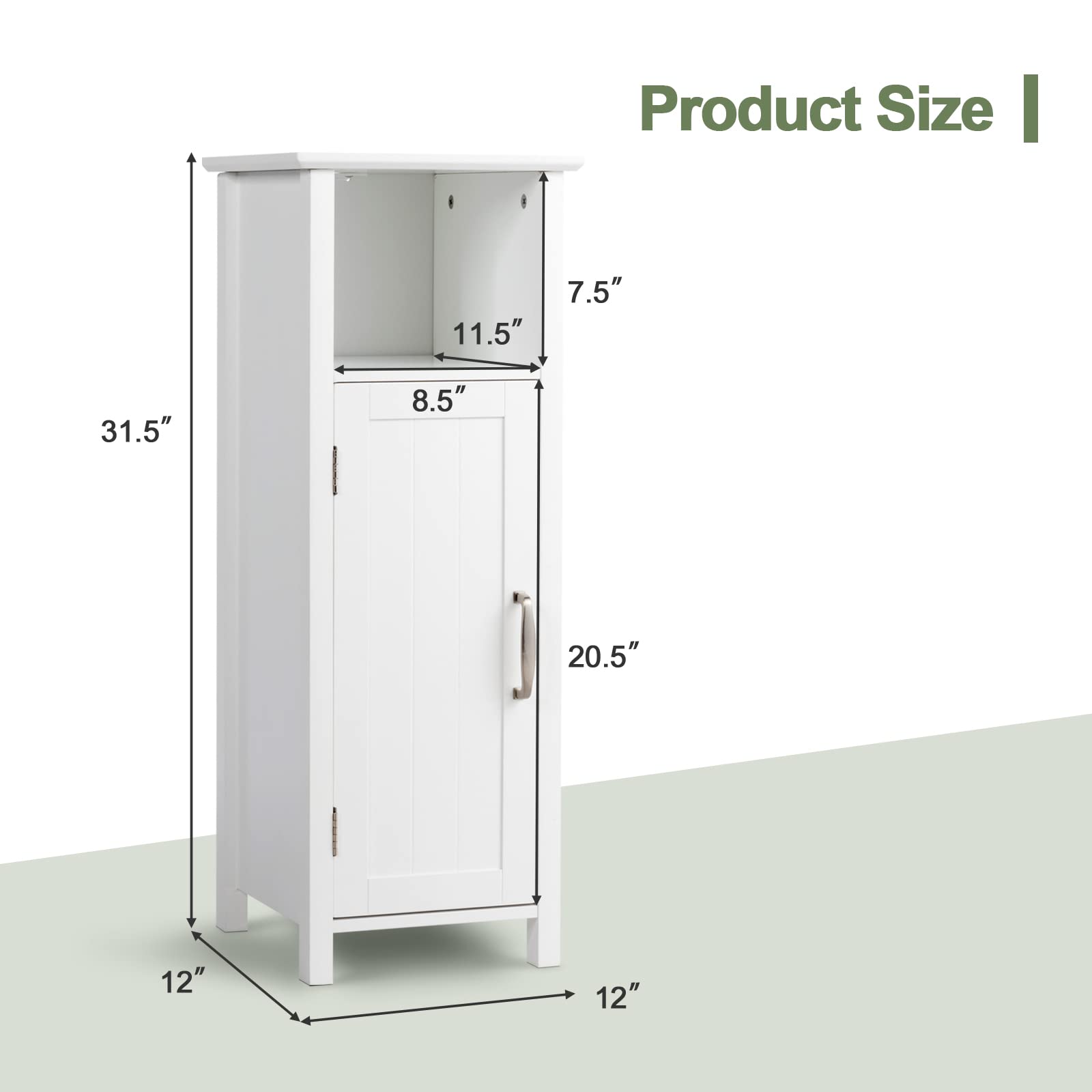 Bathroom Floor Cabinet, Multifunctional Storage Cabinet, Anti-Tipping Device,