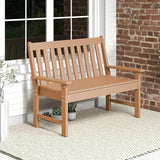 2-Person Outdoor Garden Park Bench, All-Weather HDPE Patio Loveseat Chair
