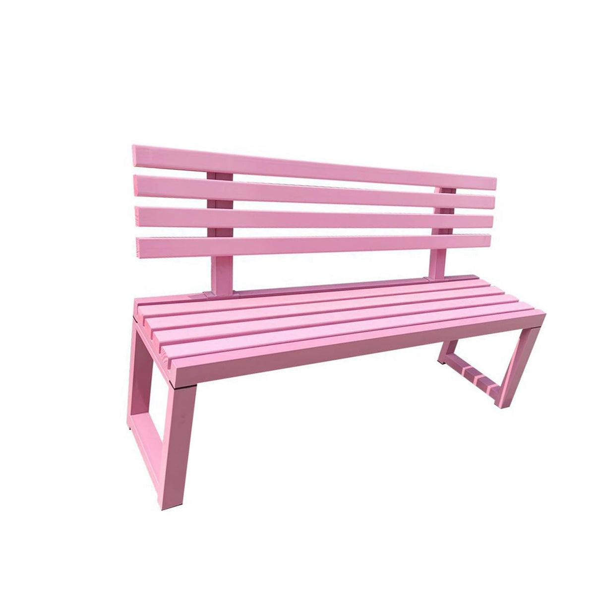 Pink Backrest Park Chair, Outdoor Bench Shopping Mall Rest Stool