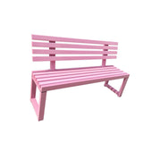 Pink Backrest Park Chair, Outdoor Bench Shopping Mall Rest Stool