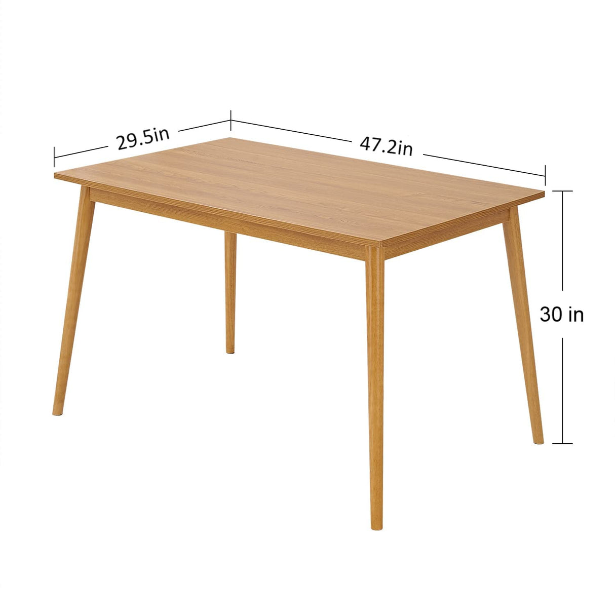 Panana Modern Dining Table 47 Inch Kitchen Table with Solid Wood Leg Oak Finish Dinner Table Dining Room Home Furniture Natural