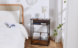 Side Table with Storage Shelf, 3 Tier Long End Table Slim Sofa Table for Narrow