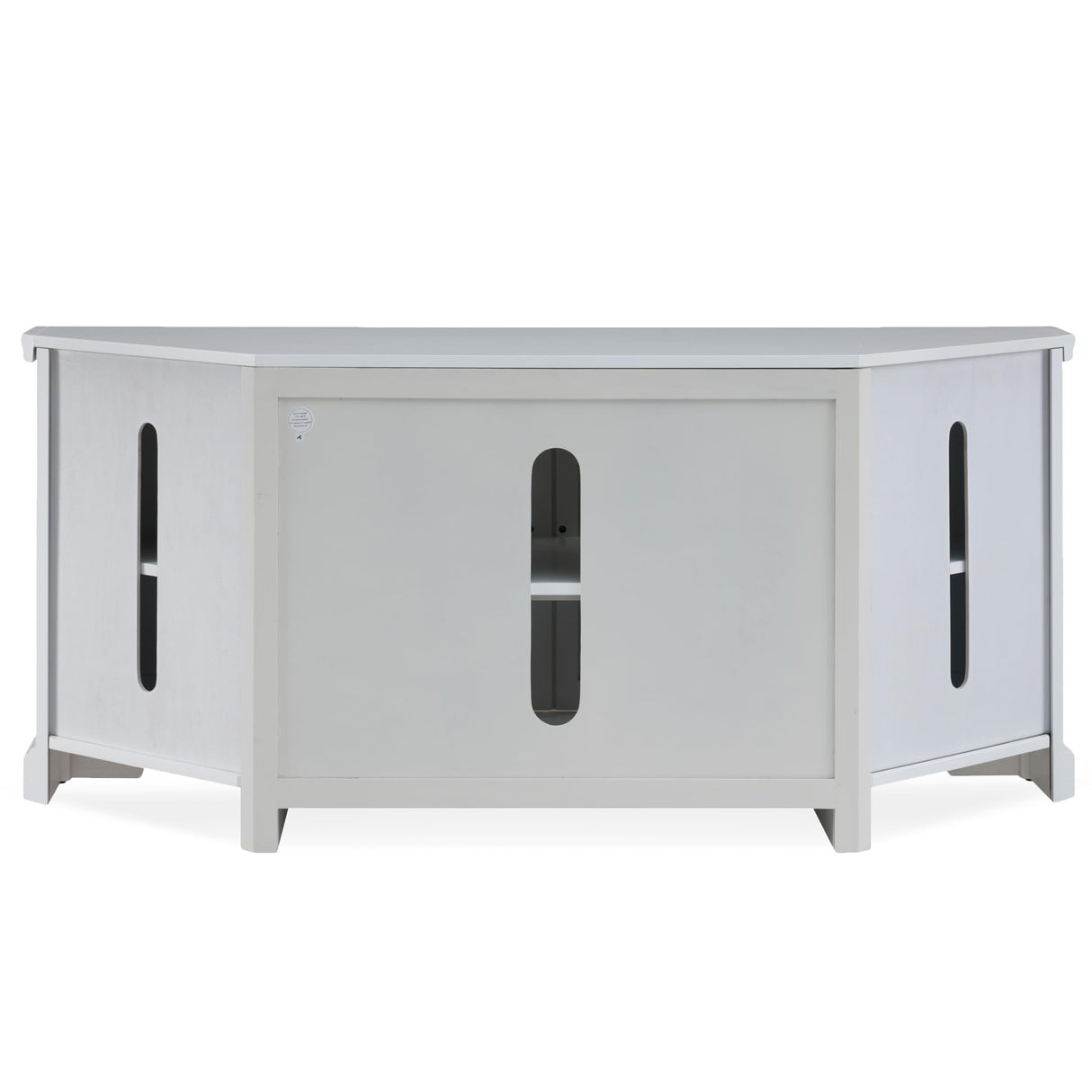 85386 Corner TV Stand with Enclosed Storage for 65" TV's, White