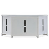 85386 Corner TV Stand with Enclosed Storage for 65" TV's, White