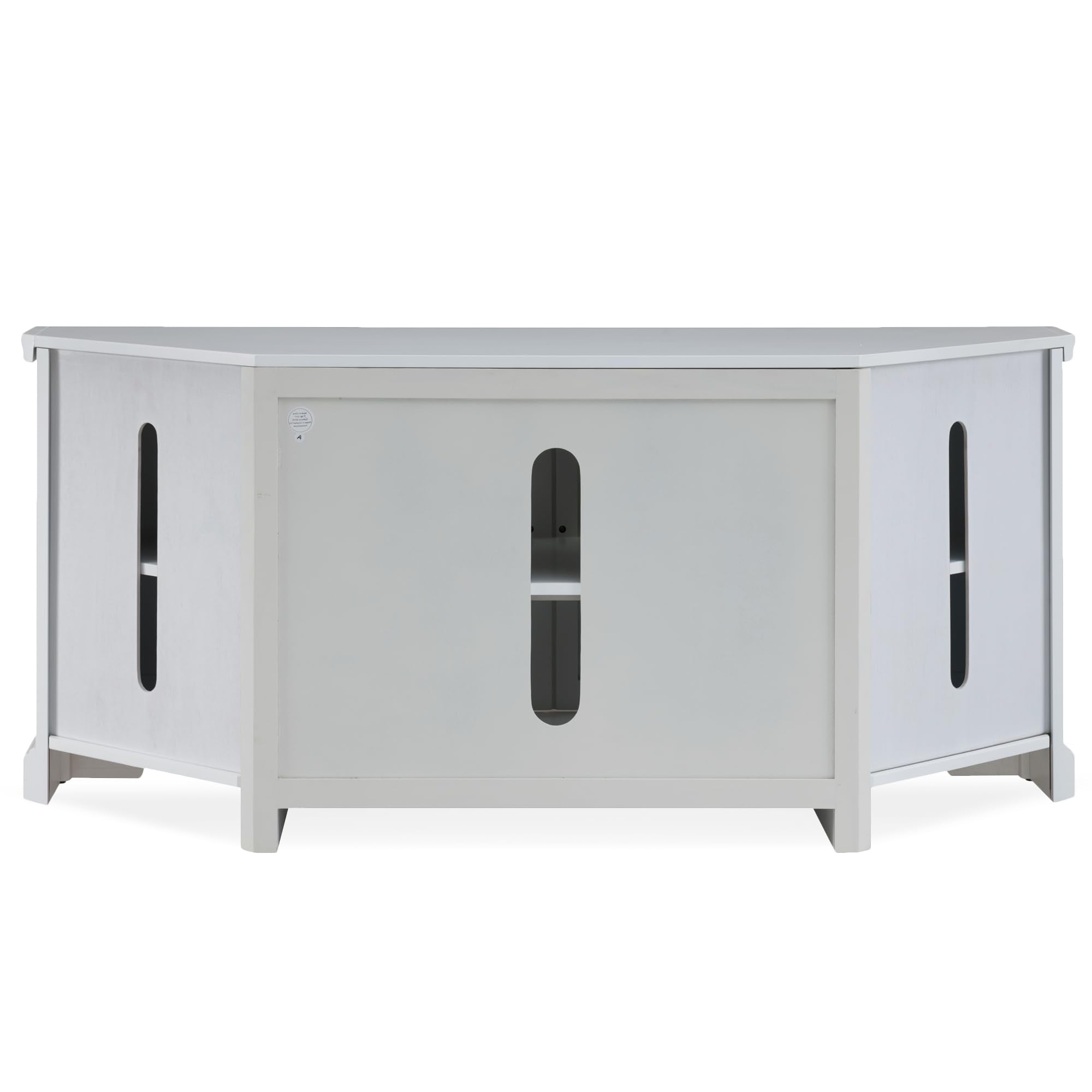 85386 Corner TV Stand with Enclosed Storage for 65" TV's, White