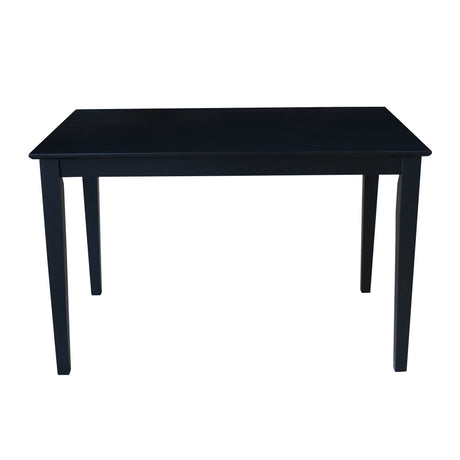 Solid Wood Dining Table with Shaker Legs, 48 by 30 by 30-Inch, Black