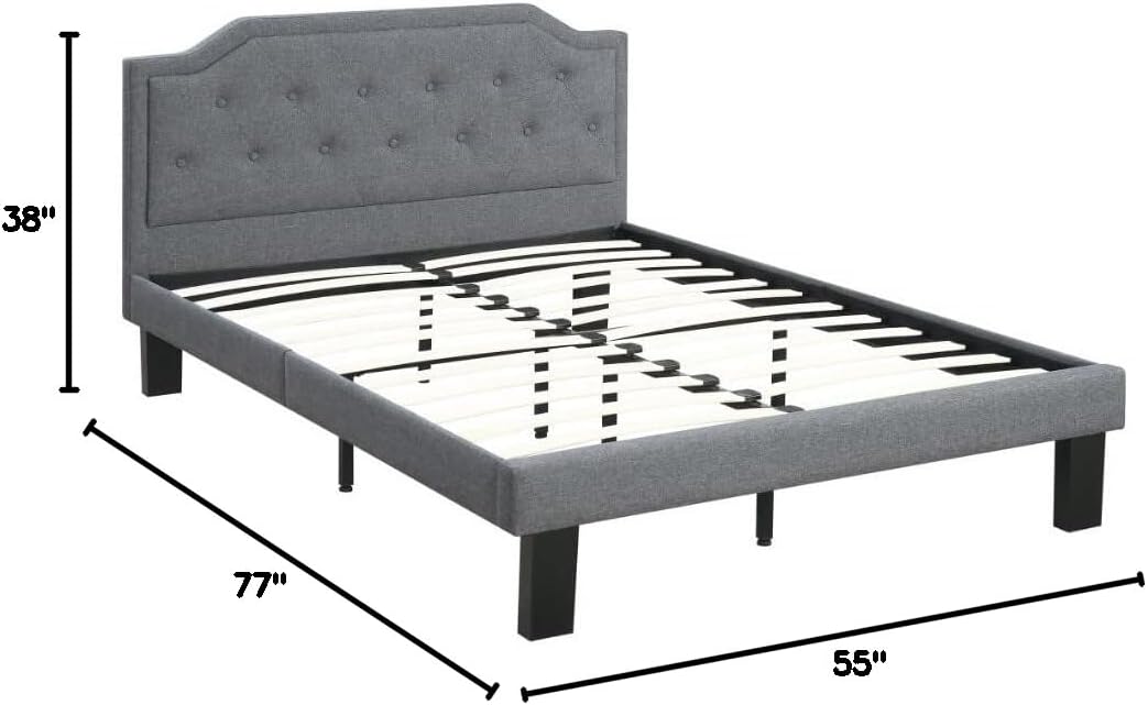 Glorious Upholstered Wooden Bed With Button Tufted Headboard